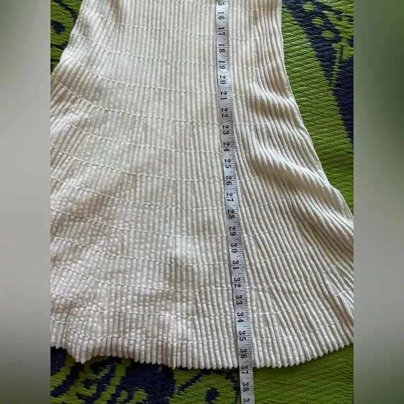 Theory Ottoman Day Dress White Size Medium Ribbed Tank Swing Dress Stitchy knit - Picture 10 of 11
